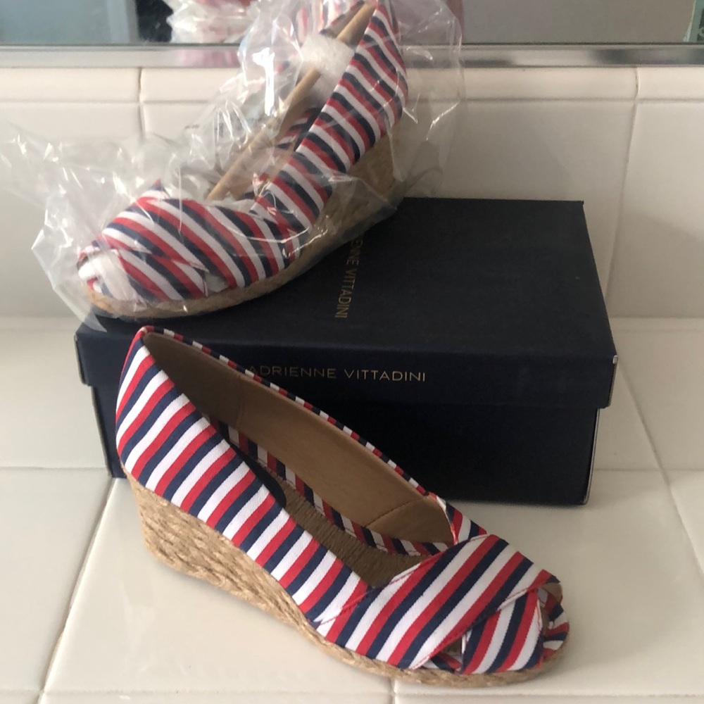 Women’s striped wedges, size 6